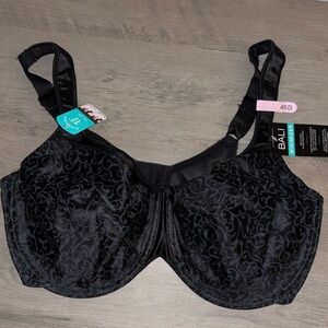 🌴Bali Black Underwire 3562 Unlined Minimizer Bra Size 40D